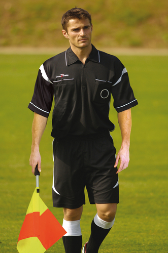 Precision Training Short Sleeve Referee Shirt Black/White 46-48
